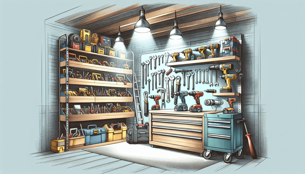 Power Tool Organizer Garage Storage Organization Shelving Tool Holder Drill Rack Shelf Rolling Cart Open Tool Chest Cabinet Box Organizer with Wheels Workshop Garage Gift Ideas for Men Dad