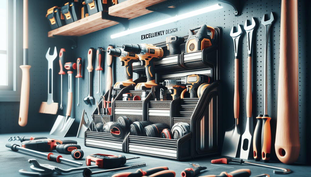 SOYEEZE Power Tool Organizer, Drill Holder Wall Mount, 4 Layers Tool Storage, Heavy Duty Garage 8 Drill Storage Shelf with Hammer/Screwdriver/Hooks Rack, Extra Large Capacity