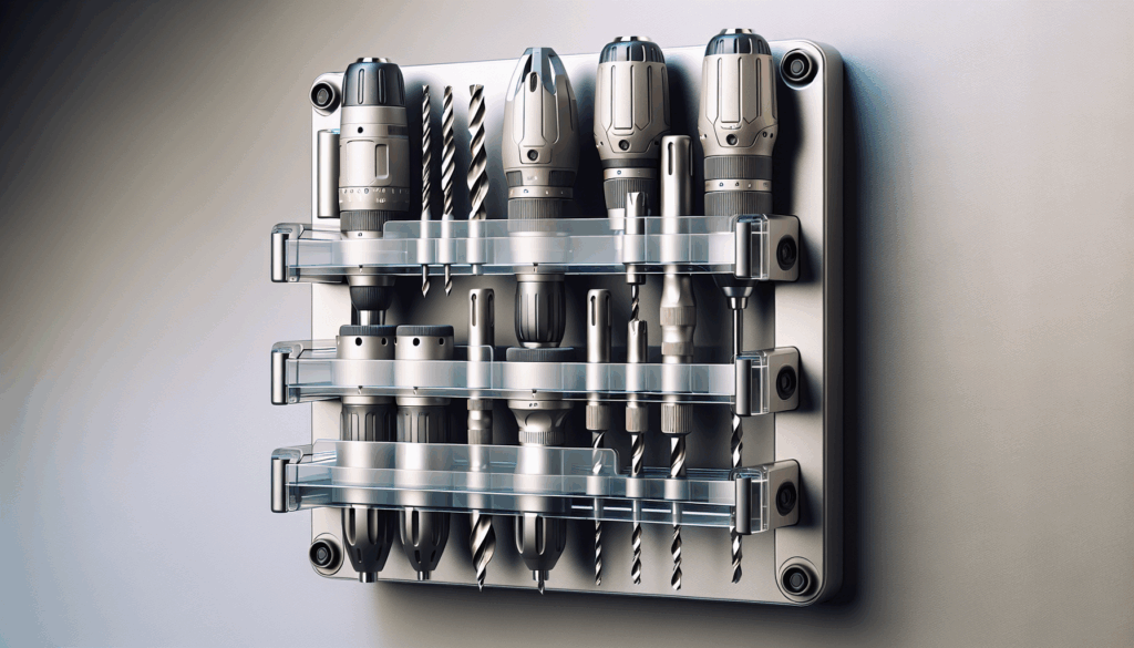 KAFAHOM Power Tool Organizer,4 Layer Drill Holders Wall Mount,Heavy Duty Metal Organizers and Storage Rack for Garage Organization,Tools Shelves with Screwdriver Plier/Hammer Holder, Black