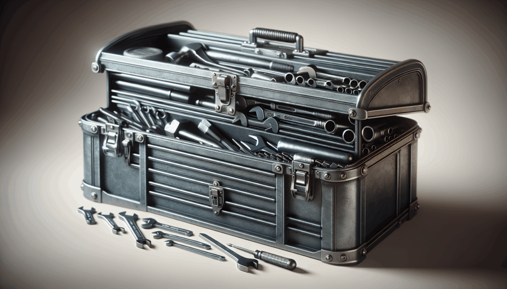 Metal Tool Box, 5-Layer Drawers  Top Storage Tray Tool Box with Lock Safety and Handle, 24 Portable Tool Chest Cabinet for Garage, Warehouse, Home, Black